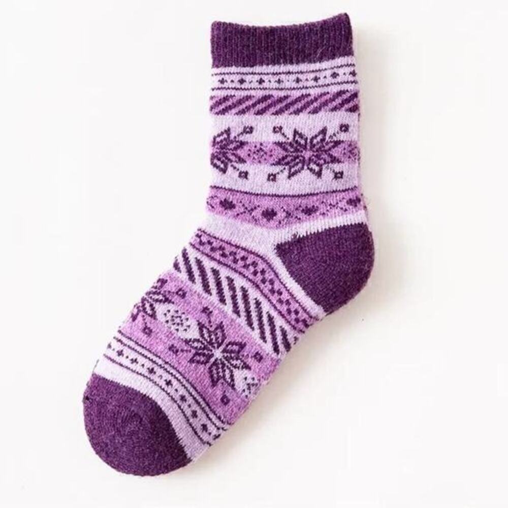 New warm winter purple jaccard boot socks kids 7-10